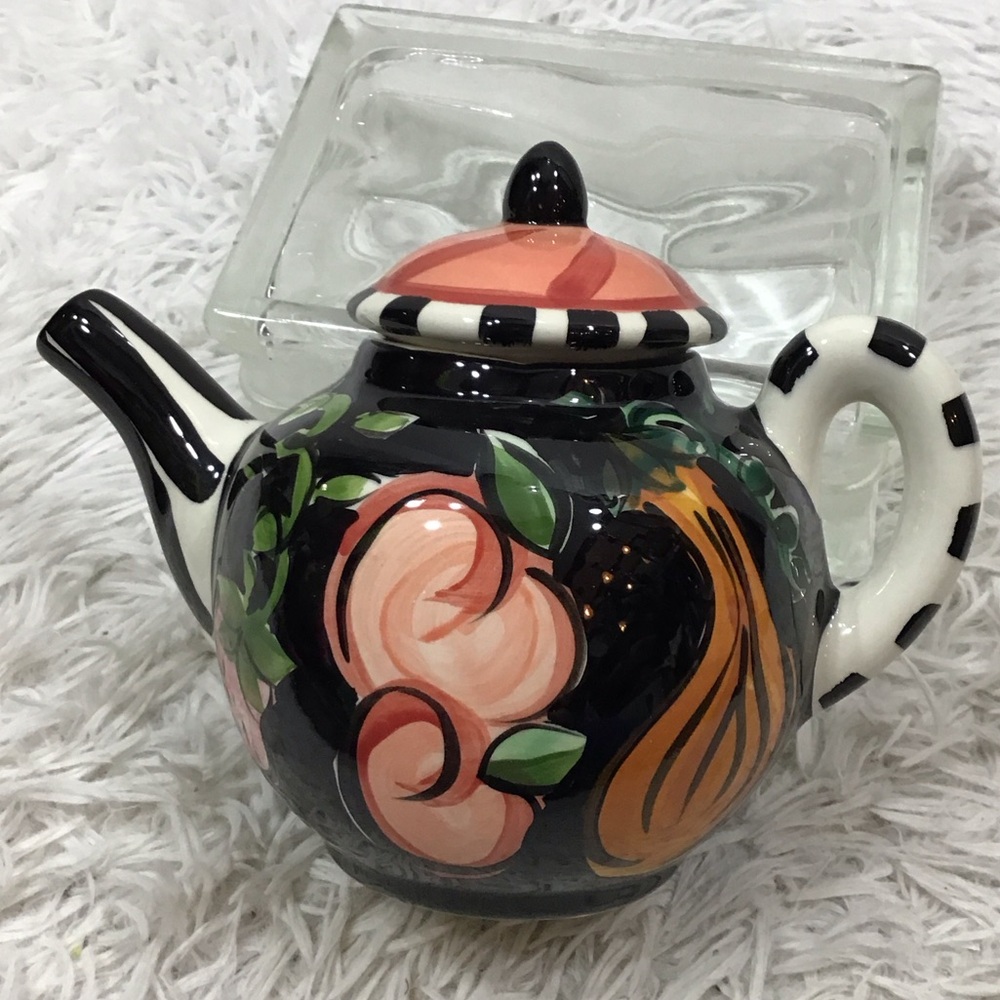 Vintage Vicki Carroll  Ceramic Bon Appetit Teapot with Lid retired